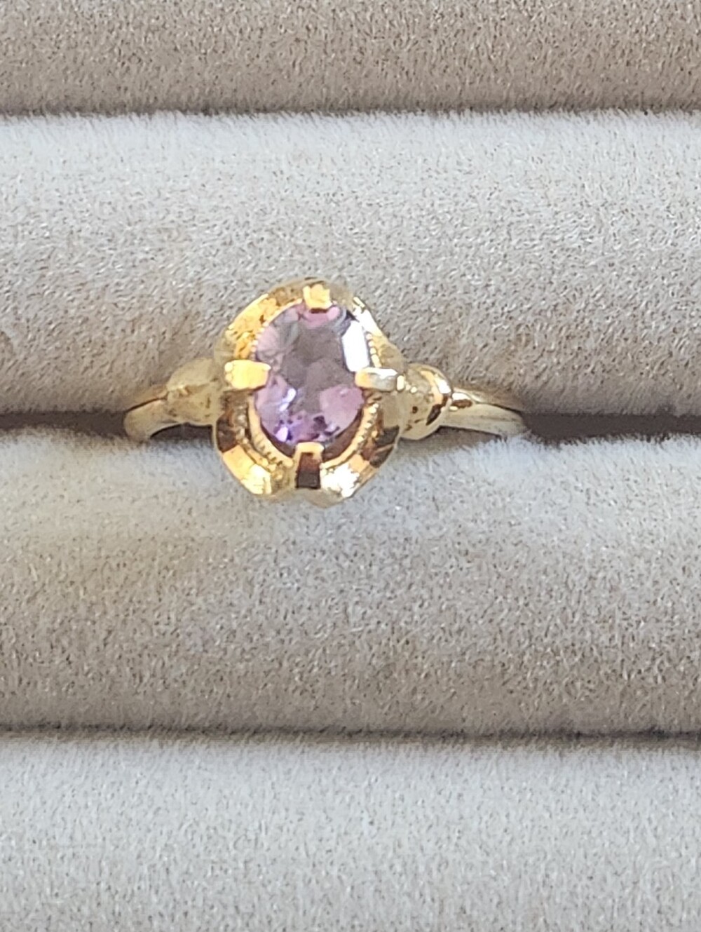 Amethyst and gold costume cocktail Ring